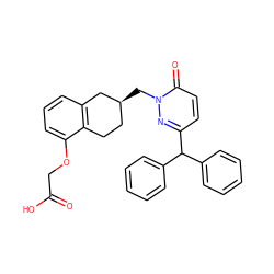 O=C(O)COc1cccc2c1CC[C@H](Cn1nc(C(c3ccccc3)c3ccccc3)ccc1=O)C2 ZINC000003813586