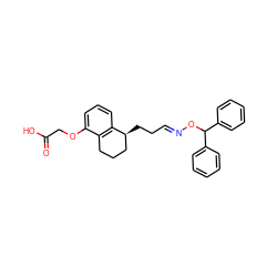 O=C(O)COc1cccc2c1CCC[C@@H]2CC/C=N/OC(c1ccccc1)c1ccccc1 ZINC000026010805