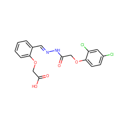 O=C(O)COc1ccccc1/C=N/NC(=O)COc1ccc(Cl)cc1Cl ZINC000001187348