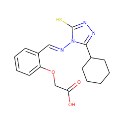 O=C(O)COc1ccccc1/C=N/n1c(S)nnc1C1CCCCC1 ZINC000001478510