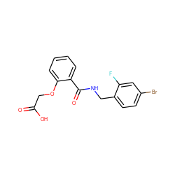 O=C(O)COc1ccccc1C(=O)NCc1ccc(Br)cc1F ZINC000028875638