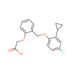 O=C(O)COc1ccccc1COc1ccc(F)cc1C1CC1 ZINC000084653264