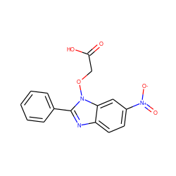 O=C(O)COn1c(-c2ccccc2)nc2ccc([N+](=O)[O-])cc21 ZINC000002508524