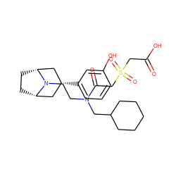 O=C(O)CS(=O)(=O)CC(=O)N(CCN1[C@H]2CC[C@@H]1C[C@H](c1cccc(O)c1)C2)CC1CCCCC1 ZINC000167964145