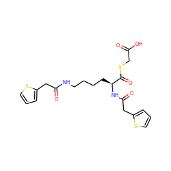 O=C(O)CSC(=O)[C@H](CCCCNC(=O)Cc1cccs1)NC(=O)Cc1cccs1 ZINC000473129848