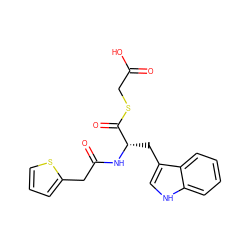 O=C(O)CSC(=O)[C@H](Cc1c[nH]c2ccccc12)NC(=O)Cc1cccs1 ZINC000473121124