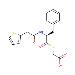 O=C(O)CSC(=O)[C@H](Cc1ccccc1)NC(=O)Cc1cccs1 ZINC000473130110