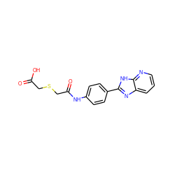 O=C(O)CSCC(=O)Nc1ccc(-c2nc3cccnc3[nH]2)cc1 ZINC000299831569