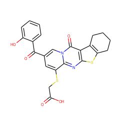 O=C(O)CSc1cc(C(=O)c2ccccc2O)cn2c(=O)c3c4c(sc3nc12)CCCC4 ZINC000009119425