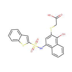 O=C(O)CSc1cc(NS(=O)(=O)c2cc3ccccc3s2)c2ccccc2c1O ZINC000169348342