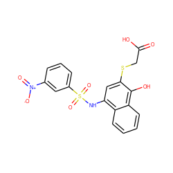 O=C(O)CSc1cc(NS(=O)(=O)c2cccc([N+](=O)[O-])c2)c2ccccc2c1O ZINC000006142956