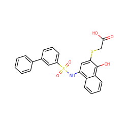 O=C(O)CSc1cc(NS(=O)(=O)c2cccc(-c3ccccc3)c2)c2ccccc2c1O ZINC000169348343