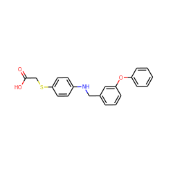 O=C(O)CSc1ccc(NCc2cccc(Oc3ccccc3)c2)cc1 ZINC000028572552