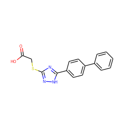 O=C(O)CSc1n[nH]c(-c2ccc(-c3ccccc3)cc2)n1 ZINC000205447144