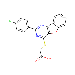 O=C(O)CSc1nc(-c2ccc(Cl)cc2)nc2c1oc1ccccc12 ZINC000002334457