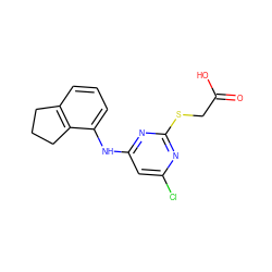 O=C(O)CSc1nc(Cl)cc(Nc2cccc3c2CCC3)n1 ZINC000040393239