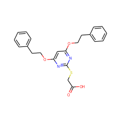 O=C(O)CSc1nc(OCCc2ccccc2)cc(OCCc2ccccc2)n1 ZINC000040393429