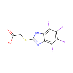 O=C(O)CSc1nc2c(I)c(I)c(I)c(I)c2[nH]1 ZINC000095538196