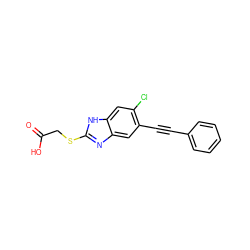 O=C(O)CSc1nc2cc(C#Cc3ccccc3)c(Cl)cc2[nH]1 ZINC000118483541