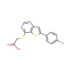 O=C(O)CSc1ncnc2cc(-c3ccc(Br)cc3)sc12 ZINC000004207360