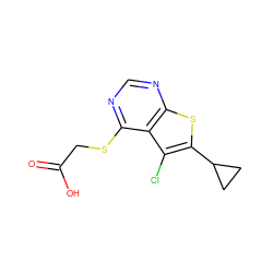 O=C(O)CSc1ncnc2sc(C3CC3)c(Cl)c12 ZINC000653725042