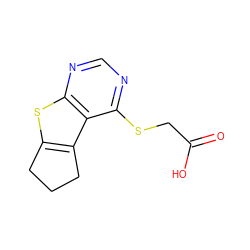 O=C(O)CSc1ncnc2sc3c(c12)CCC3 ZINC000004535746