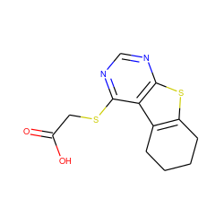 O=C(O)CSc1ncnc2sc3c(c12)CCCC3 ZINC000000189978