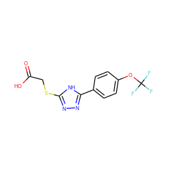 O=C(O)CSc1nnc(-c2ccc(OC(F)(F)F)cc2)[nH]1 ZINC000131321030