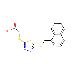 O=C(O)CSc1nnc(SCc2cccc3ccccc23)s1 ZINC000000390111