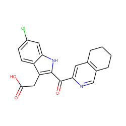 O=C(O)Cc1c(C(=O)c2cc3c(cn2)CCCC3)[nH]c2cc(Cl)ccc12 ZINC000003994744