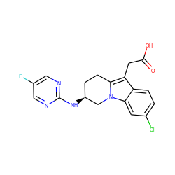 O=C(O)Cc1c2n(c3cc(Cl)ccc13)C[C@@H](Nc1ncc(F)cn1)CC2 ZINC000203538921