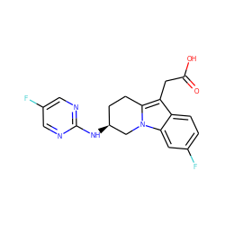 O=C(O)Cc1c2n(c3cc(F)ccc13)C[C@@H](Nc1ncc(F)cn1)CC2 ZINC000203538918