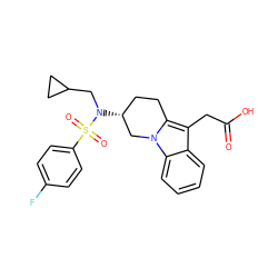 O=C(O)Cc1c2n(c3ccccc13)C[C@H](N(CC1CC1)S(=O)(=O)c1ccc(F)cc1)CC2 ZINC000066104629