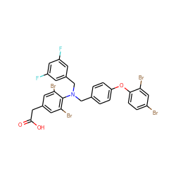 O=C(O)Cc1cc(Br)c(N(Cc2ccc(Oc3ccc(Br)cc3Br)cc2)Cc2cc(F)cc(F)c2)c(Br)c1 ZINC000095551960