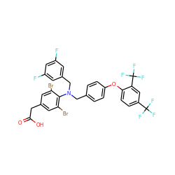 O=C(O)Cc1cc(Br)c(N(Cc2ccc(Oc3ccc(C(F)(F)F)cc3C(F)(F)F)cc2)Cc2cc(F)cc(F)c2)c(Br)c1 ZINC000095551997