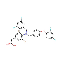 O=C(O)Cc1cc(Br)c(N(Cc2ccc(Oc3ccc(F)cc3F)cc2)Cc2cc(F)cc(F)c2)c(Br)c1 ZINC000084732682