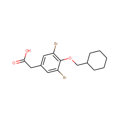 O=C(O)Cc1cc(Br)c(OCC2CCCCC2)c(Br)c1 ZINC000013643206