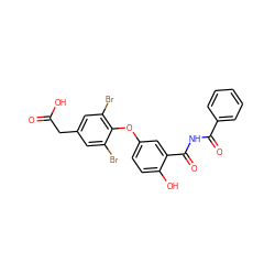 O=C(O)Cc1cc(Br)c(Oc2ccc(O)c(C(=O)NC(=O)c3ccccc3)c2)c(Br)c1 ZINC000028825847