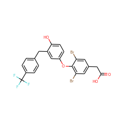 O=C(O)Cc1cc(Br)c(Oc2ccc(O)c(Cc3ccc(C(F)(F)F)cc3)c2)c(Br)c1 ZINC000028973889