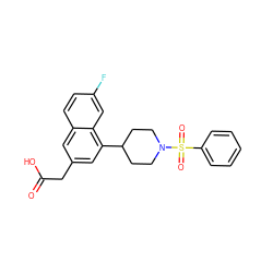 O=C(O)Cc1cc(C2CCN(S(=O)(=O)c3ccccc3)CC2)c2cc(F)ccc2c1 ZINC000169701464