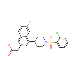 O=C(O)Cc1cc(C2CCN(S(=O)(=O)c3ccccc3Cl)CC2)c2cc(F)ccc2c1 ZINC000169701469