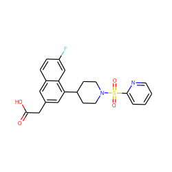 O=C(O)Cc1cc(C2CCN(S(=O)(=O)c3ccccn3)CC2)c2cc(F)ccc2c1 ZINC000169701466