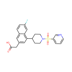 O=C(O)Cc1cc(C2CCN(S(=O)(=O)c3cccnc3)CC2)c2cc(F)ccc2c1 ZINC000169701467