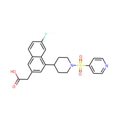 O=C(O)Cc1cc(C2CCN(S(=O)(=O)c3ccncc3)CC2)c2cc(F)ccc2c1 ZINC000169701468