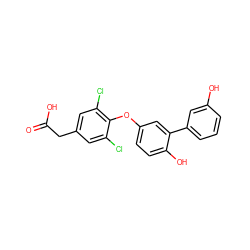 O=C(O)Cc1cc(Cl)c(Oc2ccc(O)c(-c3cccc(O)c3)c2)c(Cl)c1 ZINC000014969252