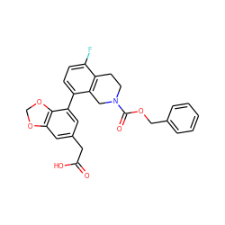 O=C(O)Cc1cc2c(c(-c3ccc(F)c4c3CN(C(=O)OCc3ccccc3)CC4)c1)OCO2 ZINC000144044946