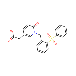 O=C(O)Cc1ccc(=O)n(Cc2ccccc2S(=O)(=O)c2ccccc2)c1 ZINC000653723608