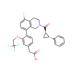 O=C(O)Cc1ccc(-c2ccc(F)c3c2CN(C(=O)[C@@H]2C[C@H]2c2ccccc2)CC3)c(OCC(F)(F)F)c1 ZINC000144098963