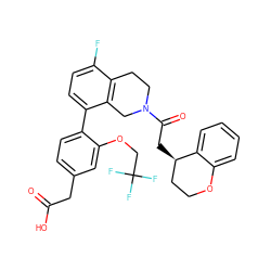 O=C(O)Cc1ccc(-c2ccc(F)c3c2CN(C(=O)C[C@@H]2CCOc4ccccc42)CC3)c(OCC(F)(F)F)c1 ZINC000144052023