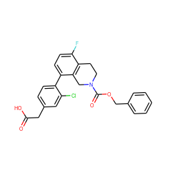 O=C(O)Cc1ccc(-c2ccc(F)c3c2CN(C(=O)OCc2ccccc2)CC3)c(Cl)c1 ZINC000144178594